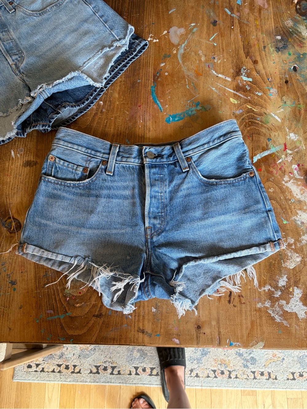 Levi's Distressed Denim Cutoff Shorts